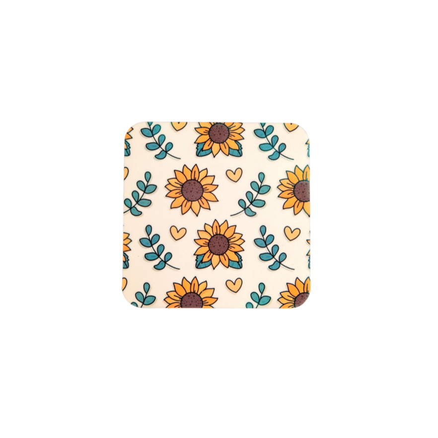 The Leah Smith collection branded sunflower coaster