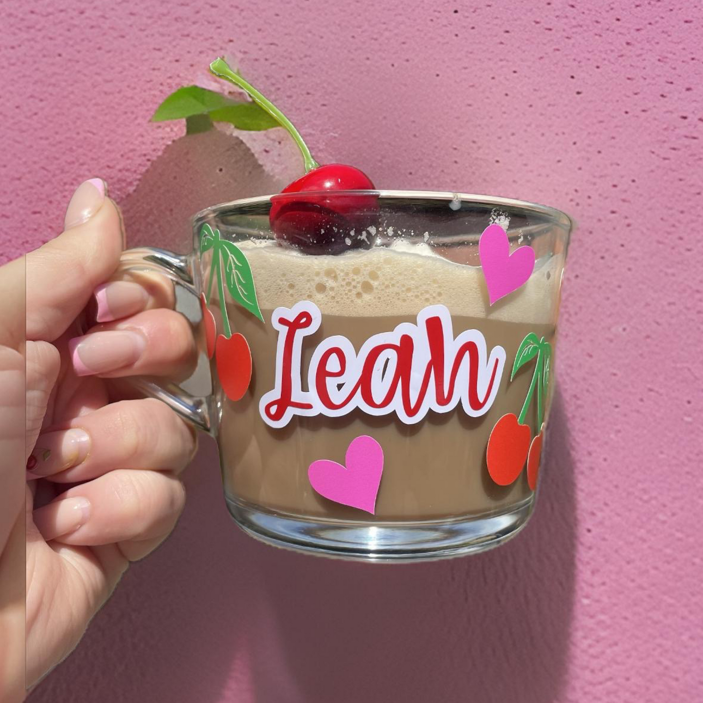 Personalised cherry glass