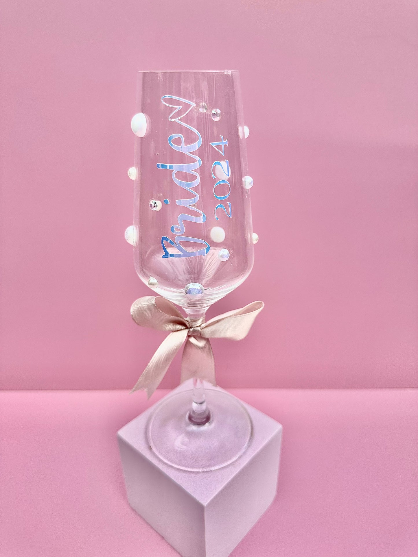 Bride rhinestoned glass