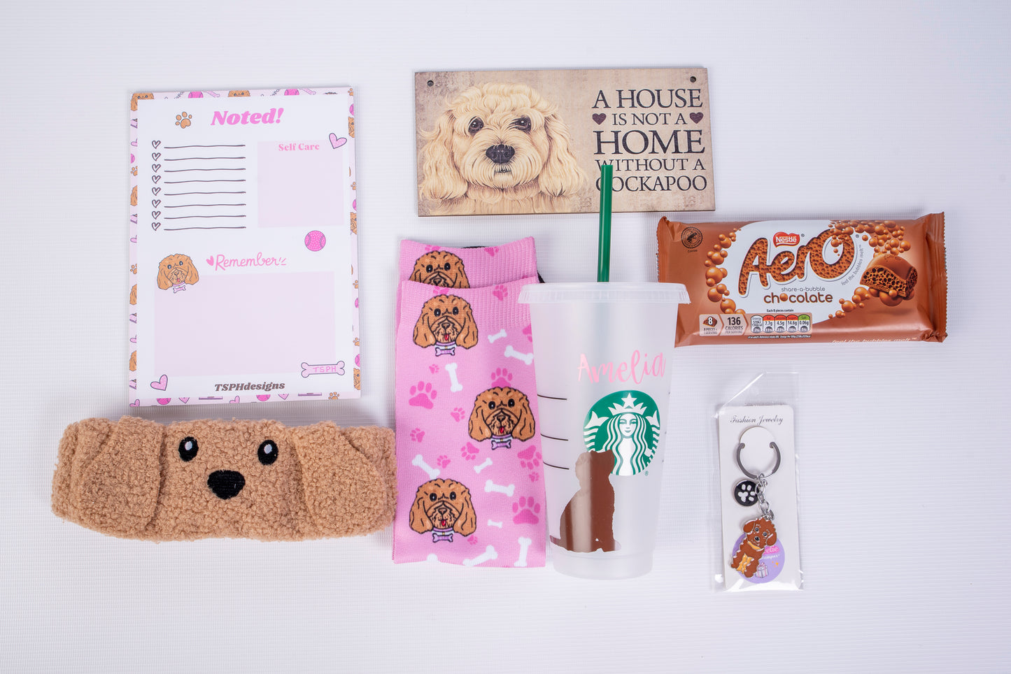 Cockapoo personalised Starbucks hamper