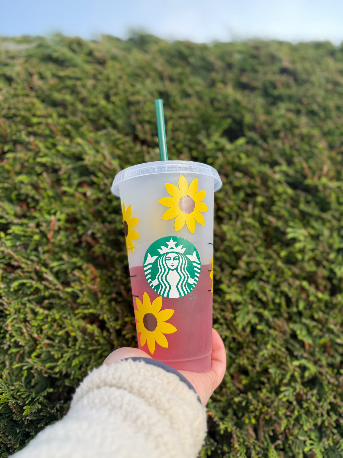 The Leah Smith collection clear sunflower Starbucks cup