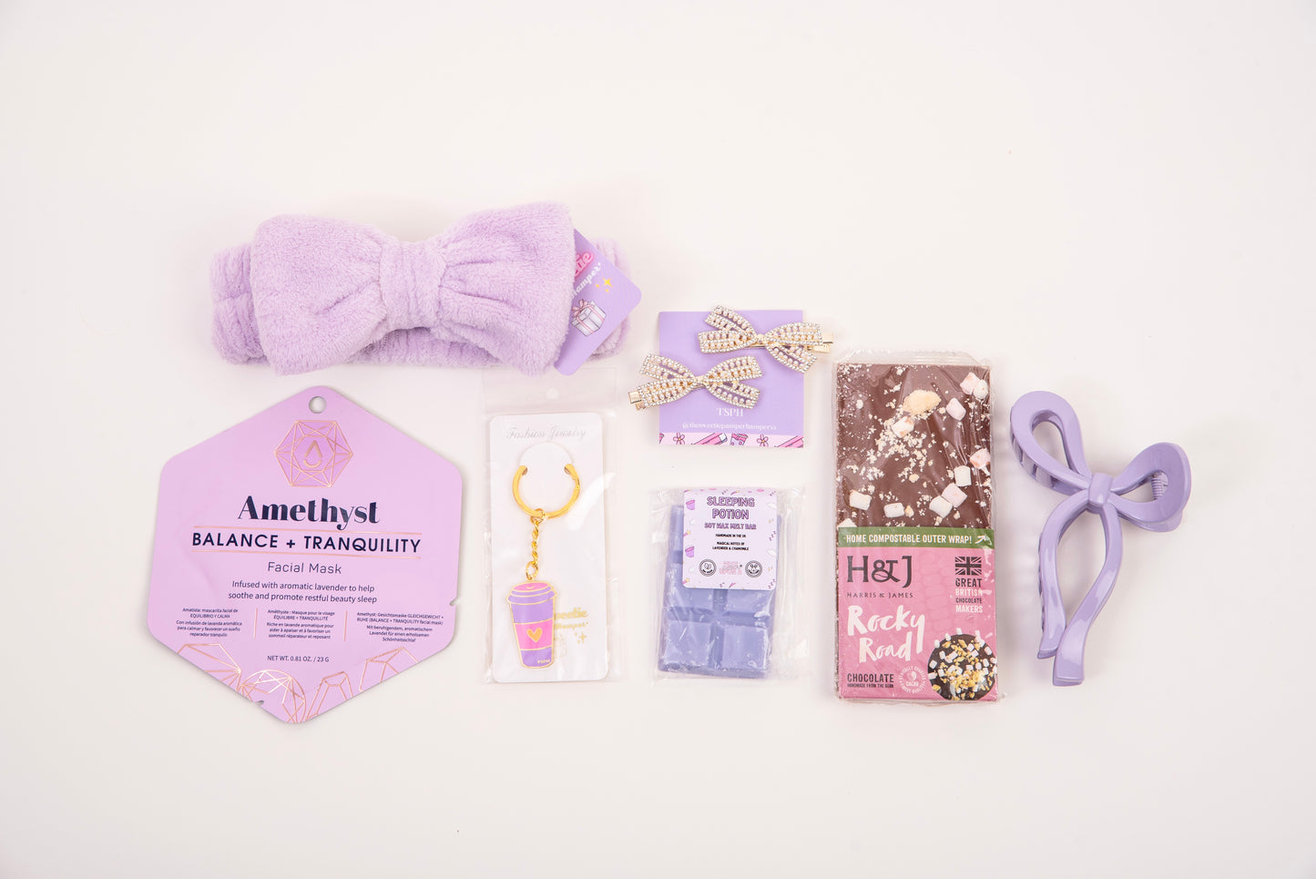 All purple themed luxury pamper hamper