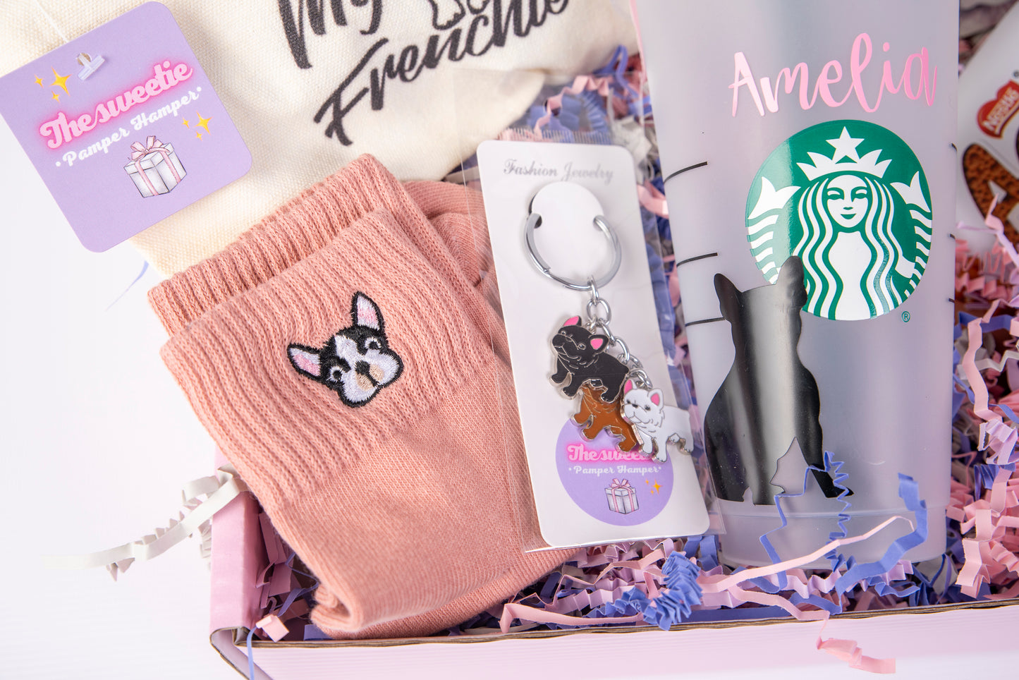 French bulldog Starbucks hamper