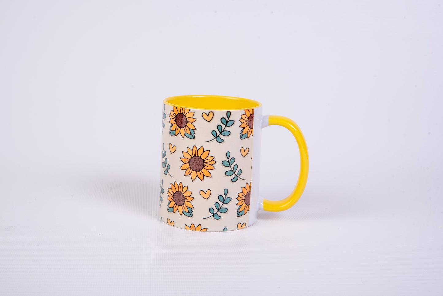 The Leah Smith collection branded sunflower mug