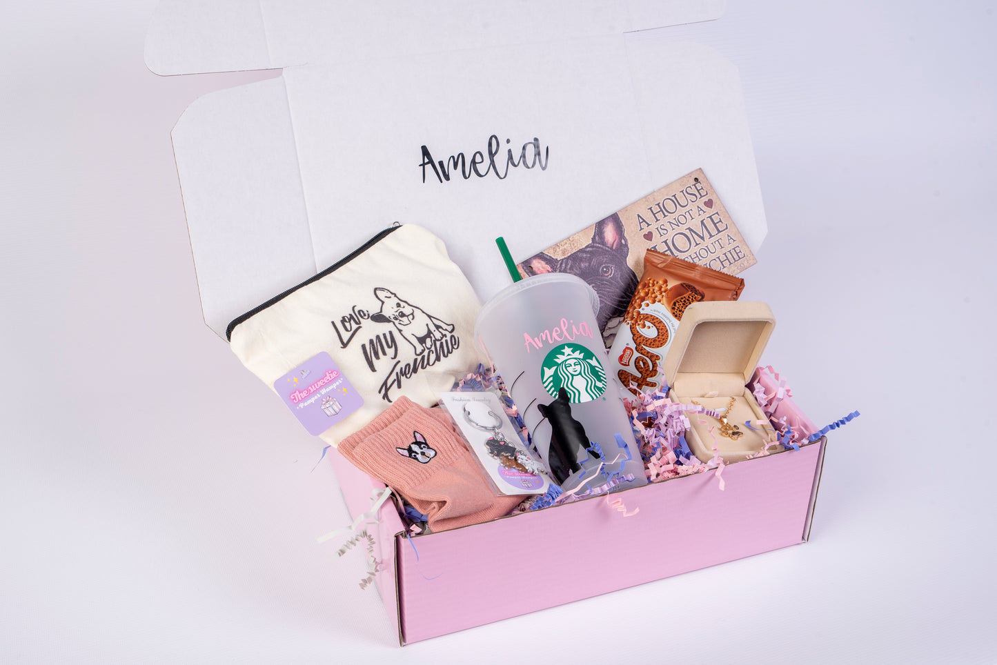 French bulldog Starbucks hamper
