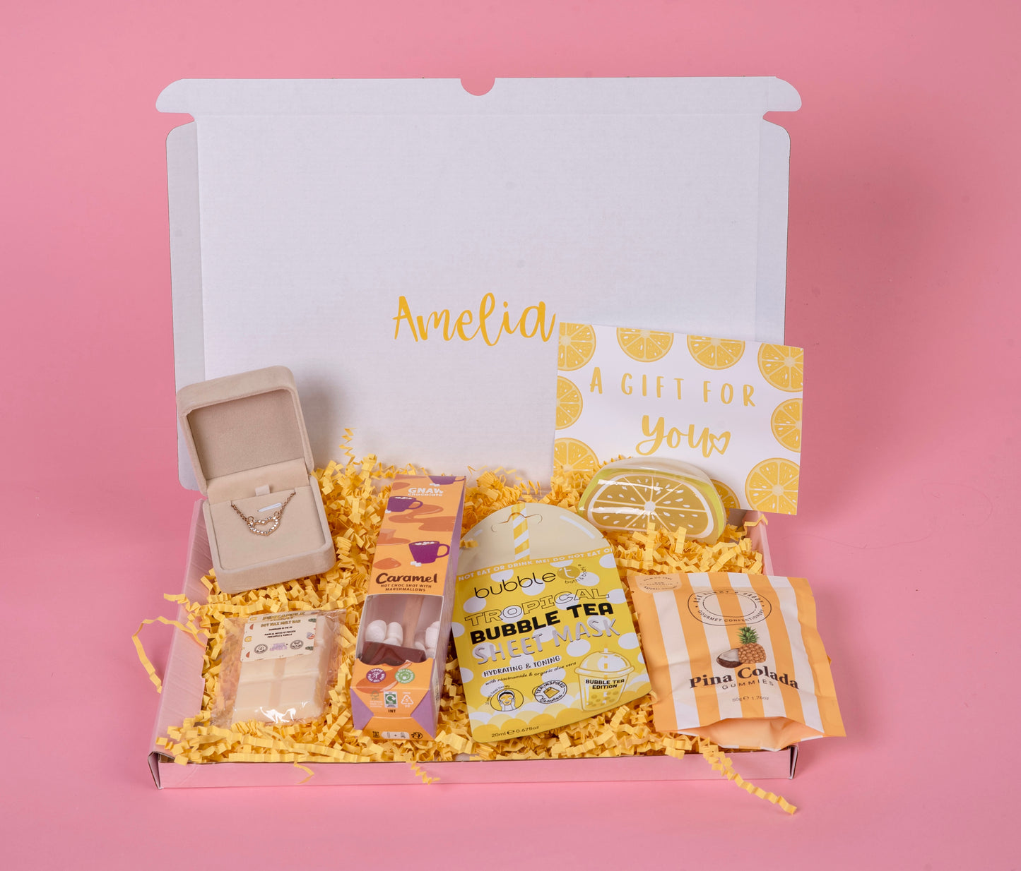 Yellow themed Personalised hamper