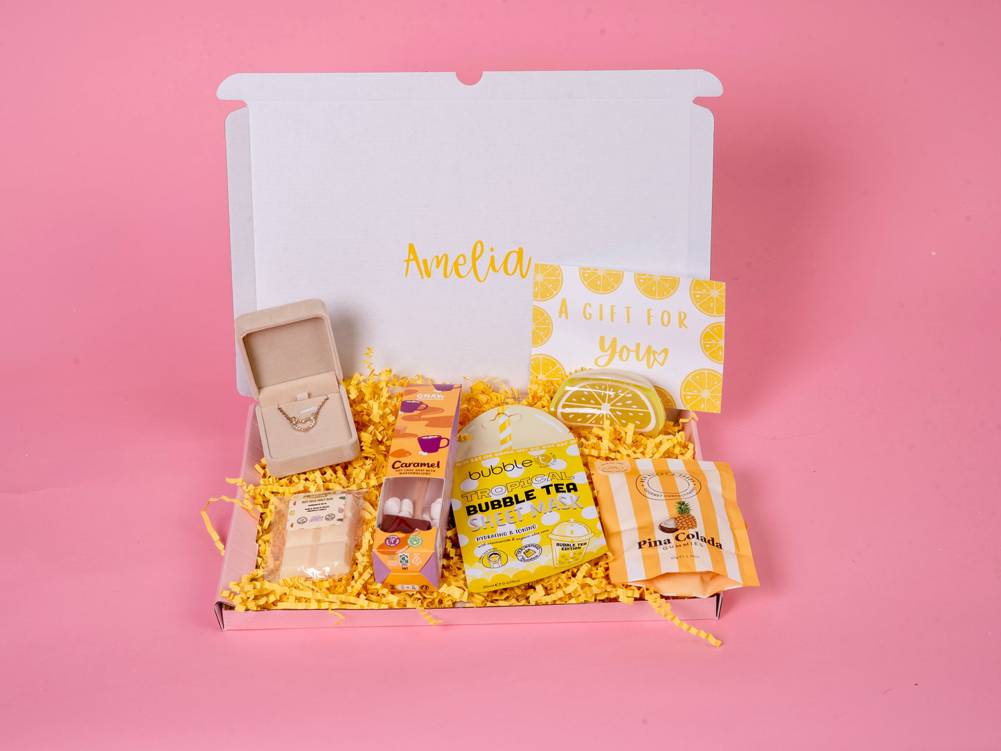 Yellow themed Personalised hamper