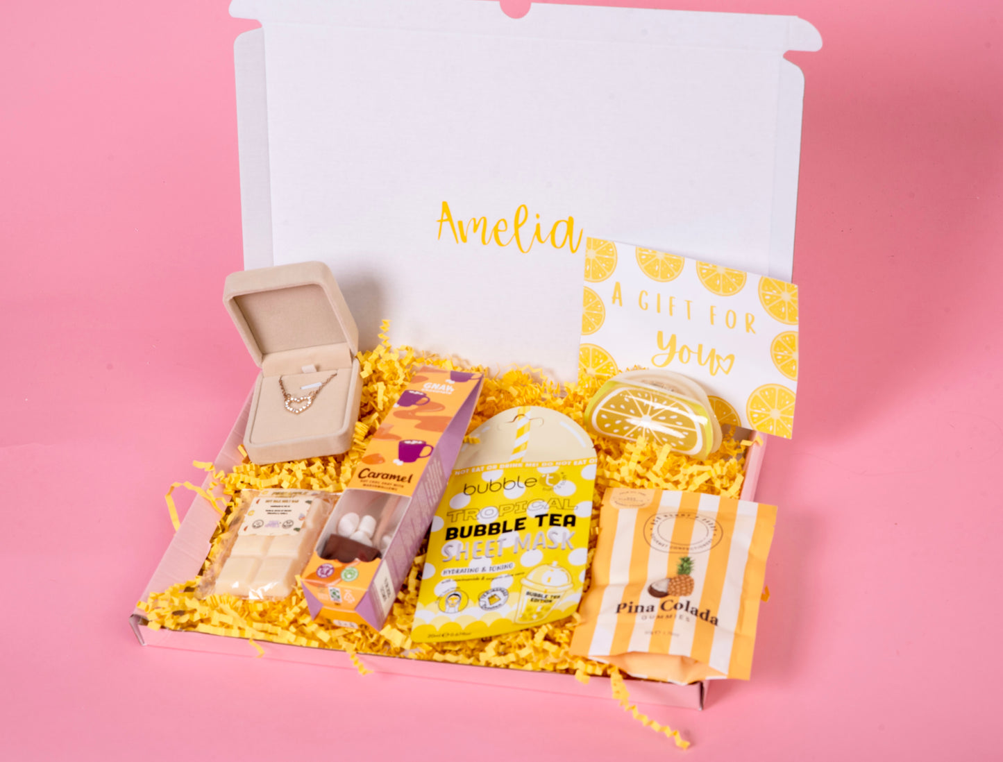 Yellow themed Personalised hamper