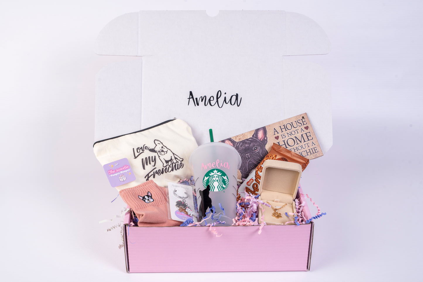 French bulldog Starbucks hamper